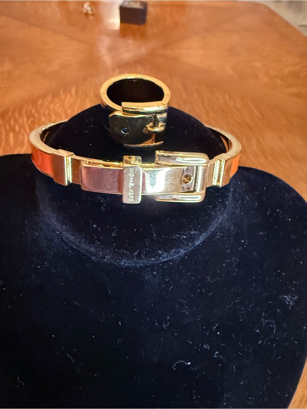 Michael Kors Gold Tone Buckle Bracelet & ring - Picture 3 of 6